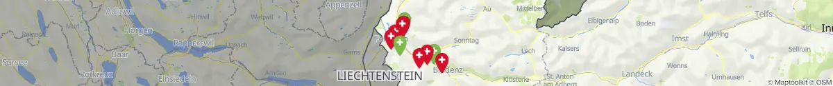 Kartenansicht für Apotheken-Notdienste in der Nähe von Schlins (Feldkirch, Vorarlberg)